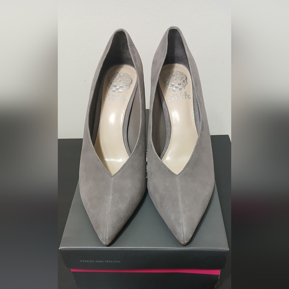 New Vince Camuto Gray Suede Heels